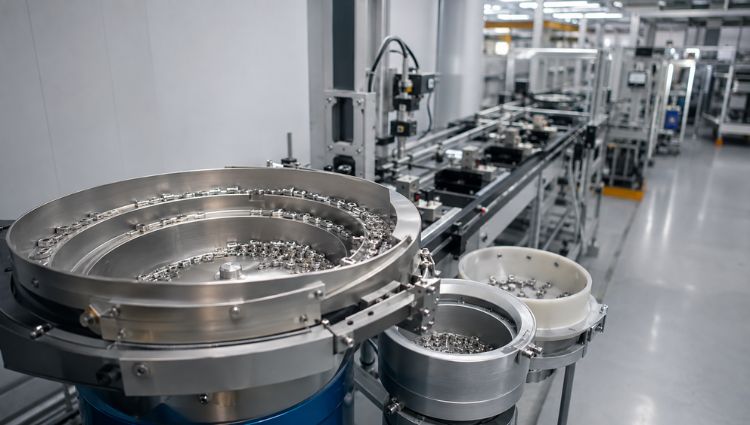 cuve bol vibrant en inox dans une usine